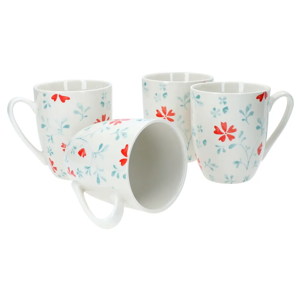 Ritzenhoff Julia Blume türkis 4er Set Kaffeebecher 250ml Teetasse floralesNachbildung